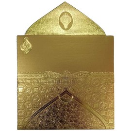 Shagun Envelopes Money Cash Gift 3 Fold Gold Design Envelope (10 piece) for Indian Wedding / Diwali / Birthday / Anniversary