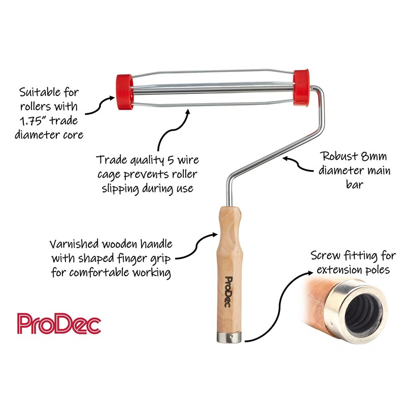 ProDec PRFR007 9 inch x 1.75" Wooden Handle Trade Professional