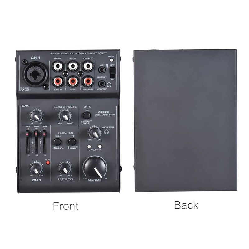 Qudai AGE03 5-Channel Mini Mic-Line Mixing Console Mixer with USB