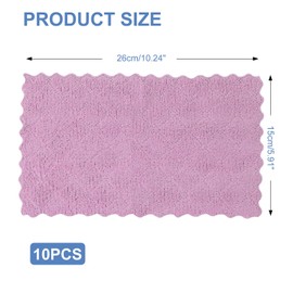 10 Packs Kitchen Dishcloths, Super Absorbent Cleaning Cloth, Microfibre Cloths, Non-Stick Quick-Drying Paper Towel(Purple)