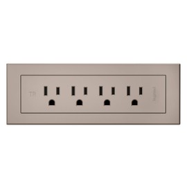 Legrand Wiremold RD4RNI radiant Furniture Power Center, Recessed Power Strip, 4 Outlets, 6 Foot Cord, Nickel