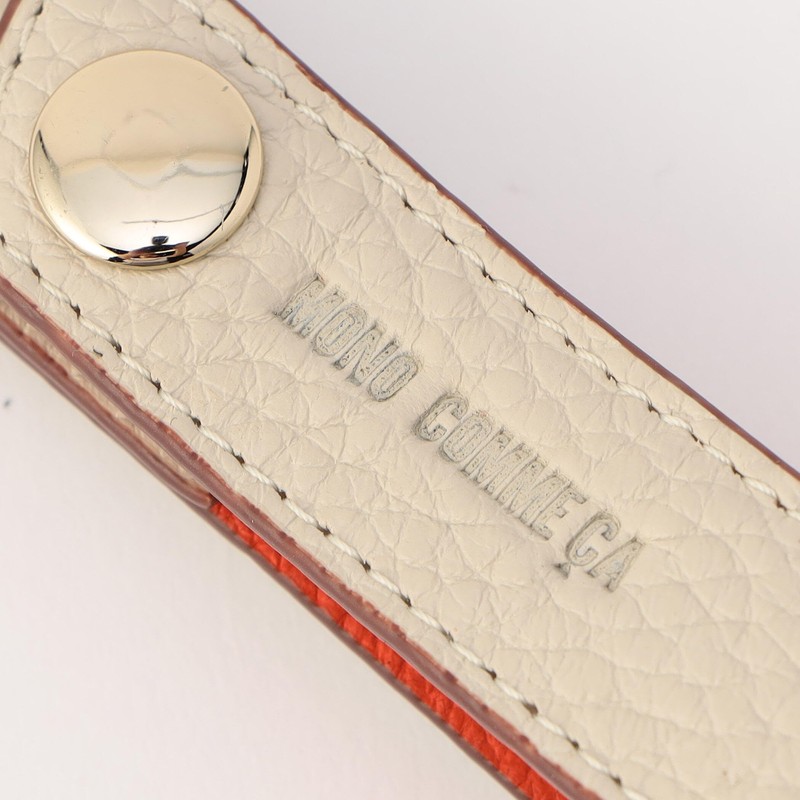 Com Size M 95-10WI01-204 Shrink Leather Key Chain, Cream x