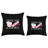 Coffee Cats and Yoga Mats Funny Workout Apparel Throw Pillow,