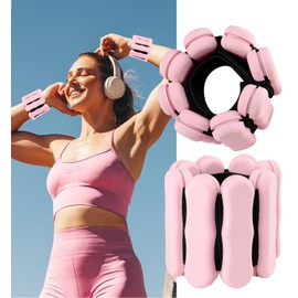 Wrist Weights for Women Men Kids Adjustable Ankle Weights 2lb*2 Arm & Leg Weight Weighted Wristbands Wrist Bangles for Strength Training Walking Swimming Exercises Yoga Physical Therapy Pink