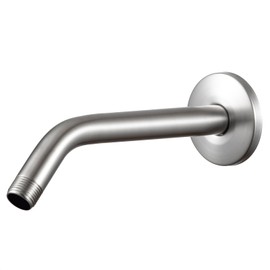 OFFO Shower Arm with Flange, 10 Inches Brushed Nickel Wall Mount Replacement Angle Shower Head Arm Wall-Mounted For Fixed Shower Head & Handheld Showerhead
