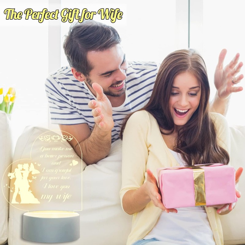 ZNDFTW Wife Gifts from Husband, Night Light, Romantic Text, Valentines