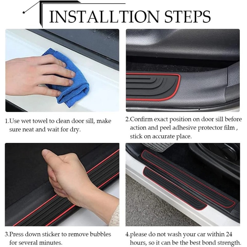 4pcs For Ford Expedition Car Door Threshold Sill Covers Edge