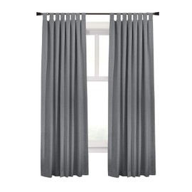 Loft Living Vienna Total Blackout Foamback Tab Top Curtain Panel Pair Each 78" x 84" in Dark Grey