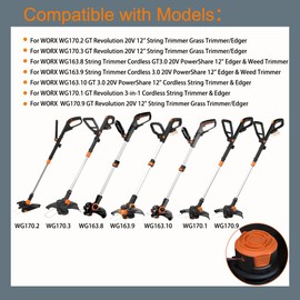 Aporozona WA0010 Replacement Line Trimmer Spool for Worx WG170 WG170.3 WG170.2 WG163.8 WG163.9 WG163.10 WG170.1,WG170.9 12" Cordless String Trimmer & Edger 6 Spool+2 Cap WA6531