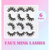Losha Lashes 6 Pairs Fluffy False Eyelashes for Women 20mm