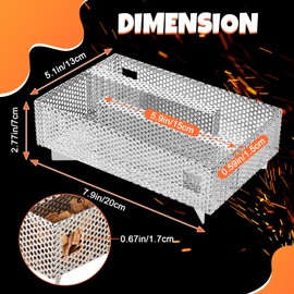 FLKQC 5" x 8" Pellet Smoker Tray, 12 Hours Billowing Maze Smoker Tray, Grill Smoker Box for Gas Grilling, Cold Smoker Generator fot Meat, Fish, Cheese Pork Smoking with Wood Pellets Included Handtools