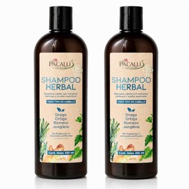PACALLI Shampoo de Romero 2x410ml  Rosemary Shampoo with Ginger  Nettle                                                                               