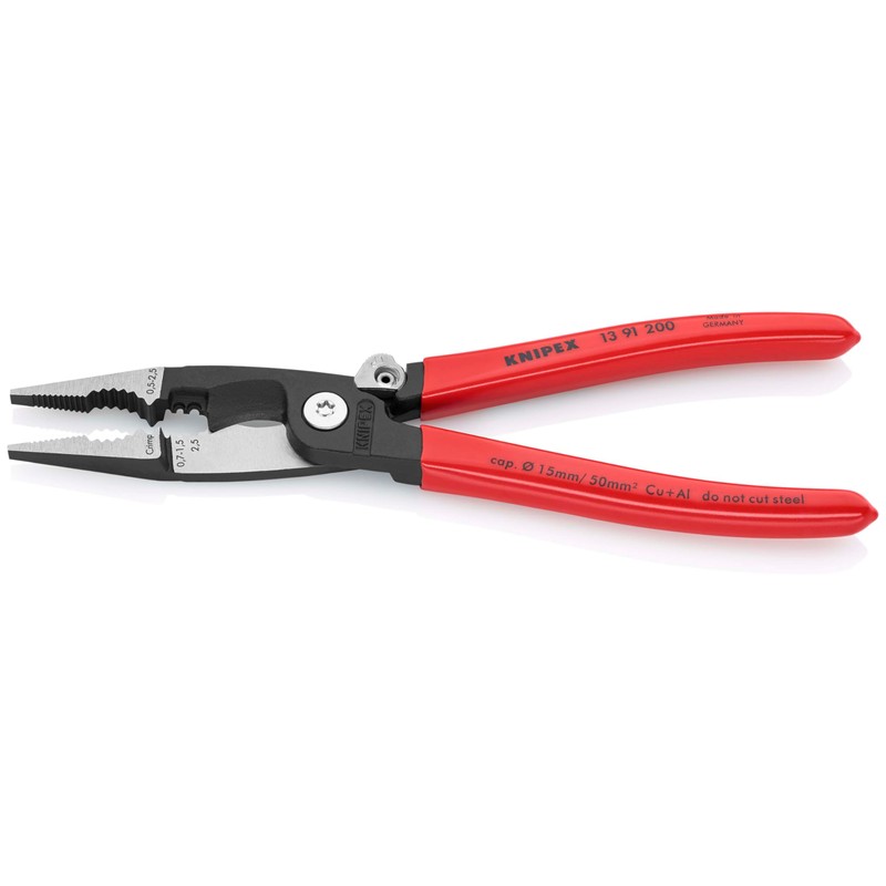 クニペックス KNIPEX 1391-200 エレクトロプライヤー オープンスプリング付 (SB)