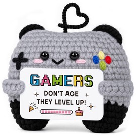 Crosheet Funny Birthday Gifts for Men - Crochet Game Controller - “Gamers Don't Age, They Level Up!” - Birthday Gift for Dad Husband Friend Boyfriend Grandad Brother Uncle Son Friend Colleague Him