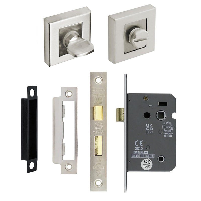 Decoranddecor Alloy Door Lever Handle Set Black on Square Rose