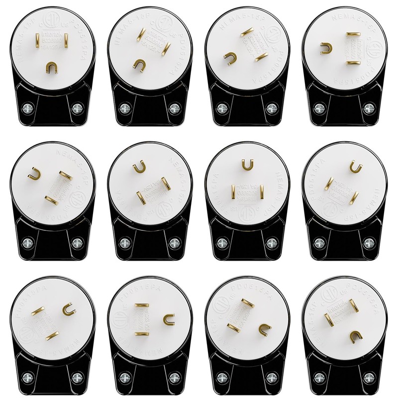 3PACK 90 Degree USA Canada Male Nema 5-15P 3 Pole