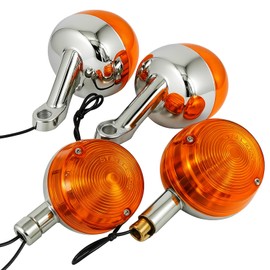 Ra1zing CB50 Hawk Turn Signals CB50 CB70 C50 Honda CB50JX Early CB50B1 Old Car Retro European Short Stay Mini Turn Signal with Valve 12V Custom Orange Ducks Shaly Cub Turn Signals Set of 4