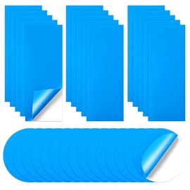 Outus Pool Patches Kit - 30 Blue Inflatable Patch Repair Kit Rectangular & Round Shapes Vinyl Patch for Air Mattress, Bounce House, Inflatable Toys, Tent, Swimming Ring