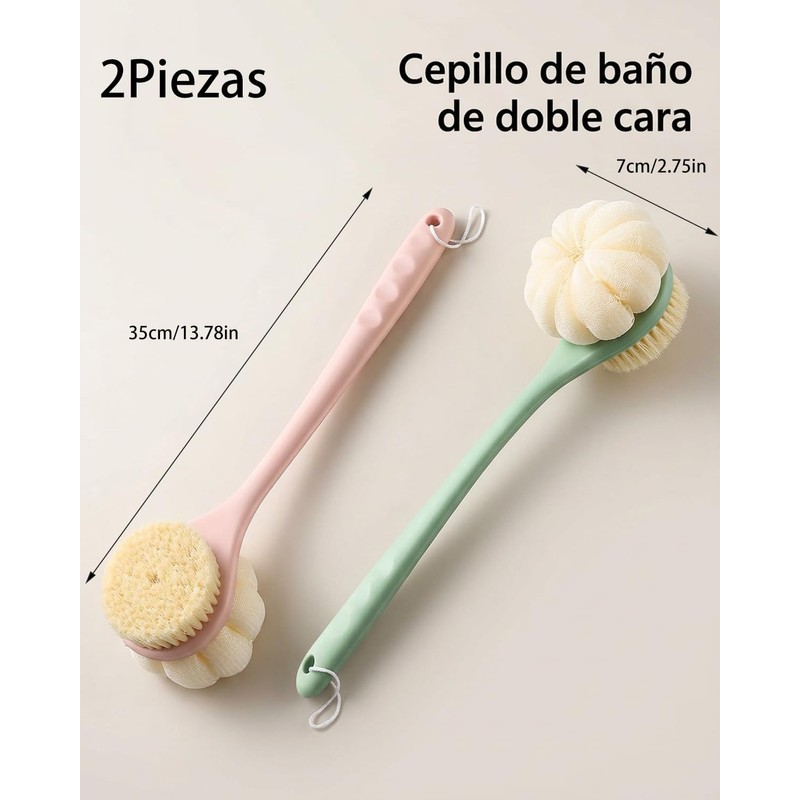 Cepillo de Silicona para Cuerpo Doble Cara wuysgay (2 Pzas)