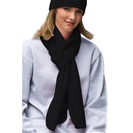 Extra Long Unisex Soft Winter Fleece Scarf - Black