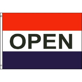 OPEN Flag Red White Blue Store Banner Advertising Pennant Business Sign 3x5
