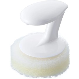 Mamei Washbasin Sponge, White, 4 Pieces, Includes 4 Pieces, Made in Japan, Diameter 2.6 x Height 3.0 inches (6.5 cm) x Height 3.0 inches (7.5 cm), Water Floud, Cloudy Removal, Perfect for Your Hands with Easy Grip