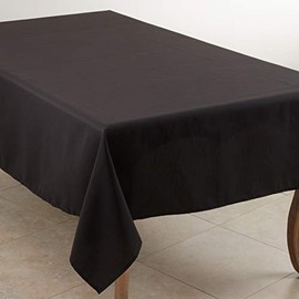 SARO LIFESTYLE Collection Casual Design Everyday Tablecloth, 65" x 84", Black