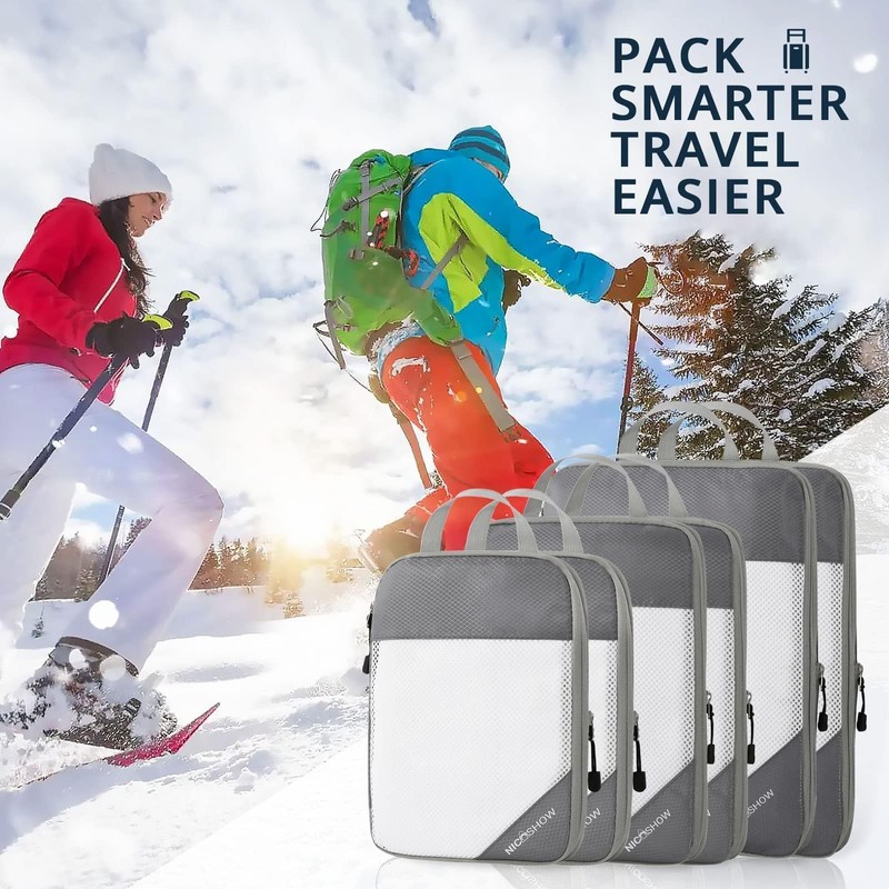 NICOSHOW 6 Set Compression Packing Cubes, Packing Cubes Travel Organizer,