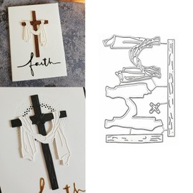 Happy Easter Cross Metal Die Cuts,3D Cross Crucifixion Frame Cutting Dies Stencils DIY Crafts Cards Cuts for DIY Embossing Card Making Photo Decorative Paper Dies Scrapbooking