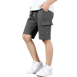 Kids Boys Shorts School Shorts Boys Cargo PE Shorts Toddler Adjustable Elasticated Shorts Jersey (Deep Grey, 8-9 Year)