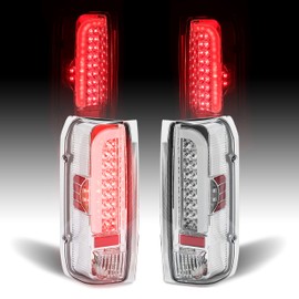 HECASA Tail Light Brake Lamps Compatible with 1990-1997 Ford F150/F250/F350/Bronco/F Super Duty Styleside 3D LED Tube Bar Driver & Passenger Side - Clear Lens