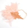 Anglacesmade Bridal 1920s Flapper Feather Headband with Stretchy Band Crystal