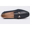 Feversole Mocasines de moda para mujer, Ribete de barra azul