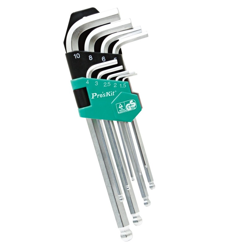 Pro 'sKit HW-229b Ball Point Long Arm Hex Key Set,