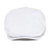 JANGOUL Men Ivy Cap Cotton Twill Newsboy Flat Hat (White,