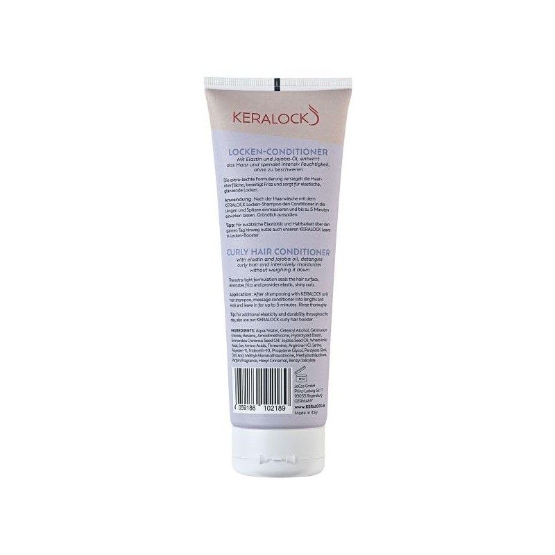 KERALOCK Curl Shampoo and Conditioner Set, Anti-Frizz, Enriched with Elastin