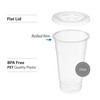 ELEGANT DISPOSABLES Crystal Clear PET Cups With Flat lids for