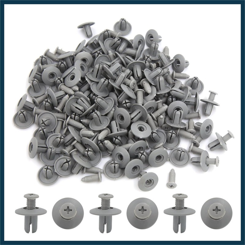 TUCKBOLD 100 Pcs Gray Plastic Splash Guard Fastener Rivets 8mm