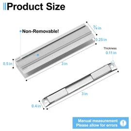 VYH 3" Shower Door Magnet - U Channel Door Frame with Metal Strike and Magnet for 1/8", 5/32", 3/16", and 1/4" Thick Swing Glass Shower Door Handles Strike Jamb