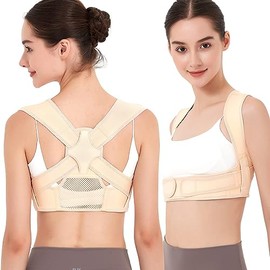 Corrector de Postura, Férulas para Espalda de Soporte, Faja para Postura de Postura de Columna Ajustable, Alivia el Dolor de Cuello, Hombros y Cintura, Mejorar el Joroba, Adecuado para Hombres y Mujeres, Adolescentes(M, Tez)