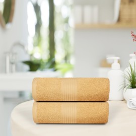 Dewall Maisons Beige 2-Piece Cotton Bath Sheet Set - Extra Large 35" x 70" Towels - Ultra Soft, Quick-Drying Luxury for Everyday Indulgence – for Body, Face, Hands – Highly Absorbent