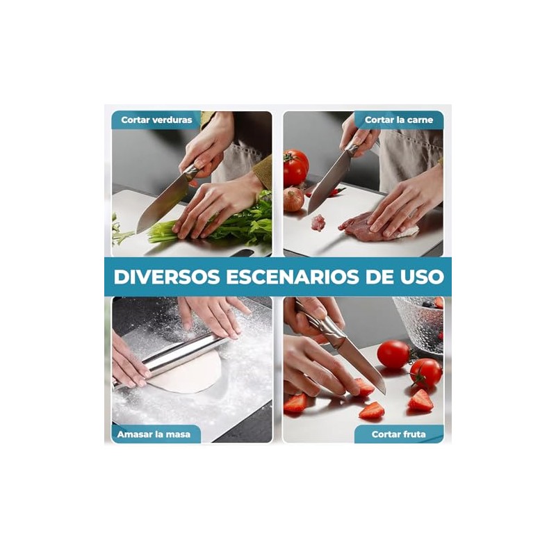 3PCS Tablas para Picar Cocina, Tabla de Cortar de Acero