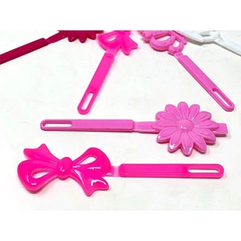 Tara Girls Self Hinge Multi Design Plastic Bow Hair Barrettes Selection Pack Of 2 (BR55)