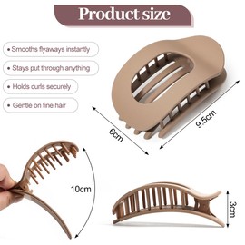 6 Stück Haarklammern Damen - Flache Haarspangen French Clip, Rutschfeste Seitliche Haarklammern für Dickes & Dünnes Haar, Starker Halt für Alltag, Sport, Autofahren als Haarschmuck (Matte Plain)