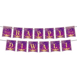 Qpout Diwali Decorations Happy Diwali Banners, Happy Diwali Party Decorations Banner for Home Yard Door Window