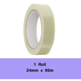 Transparent Tape 24mm x 66m Single Roll – Cellotape for Parcels, Gifts, School, Office Clear Packing - General Purpose Sellotape for Sticky Sealing, Crafts, Dispensers.