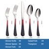 Moxinox 20-Piece Black Red Silverware Set, 18/0 Stainless Steel Colorful