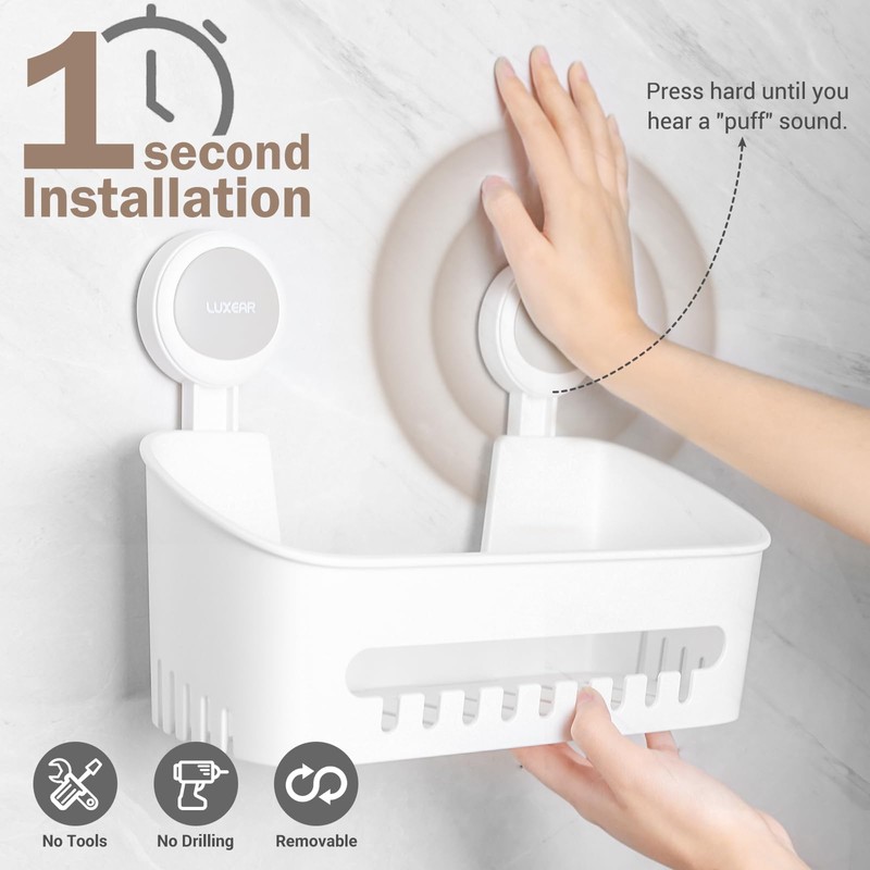 LUXEAR 4 Pack Shower Caddy Set - Suction Cup Shower