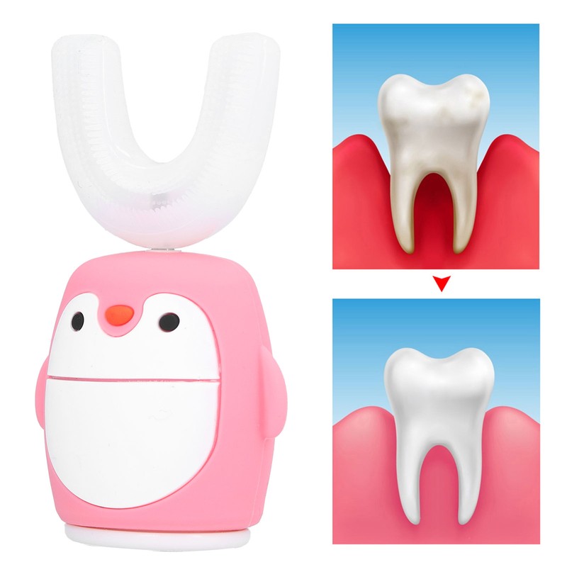 Children Cartoon Electric Toothbrush Cute Cleaning U shaped Toothbrush Oral