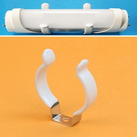 12 Pieces LED Light Tube Holder Clips with Plastic Finish Stainless Steel T12 U Clips Holder Bracket for LED Fluorescent Tube LED Light Tube Holder Bracket without Screws